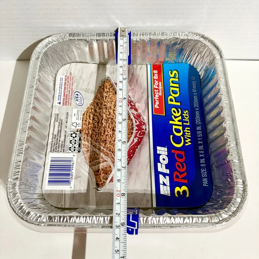 EZ Foil Reynolds 3 pk Red Star Cake Pan Lid ~8x8x2” Holiday Limited Edition NEW